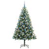 vidaXL Artificial Hinged Christmas Tree with Flocked Snow 180 cm