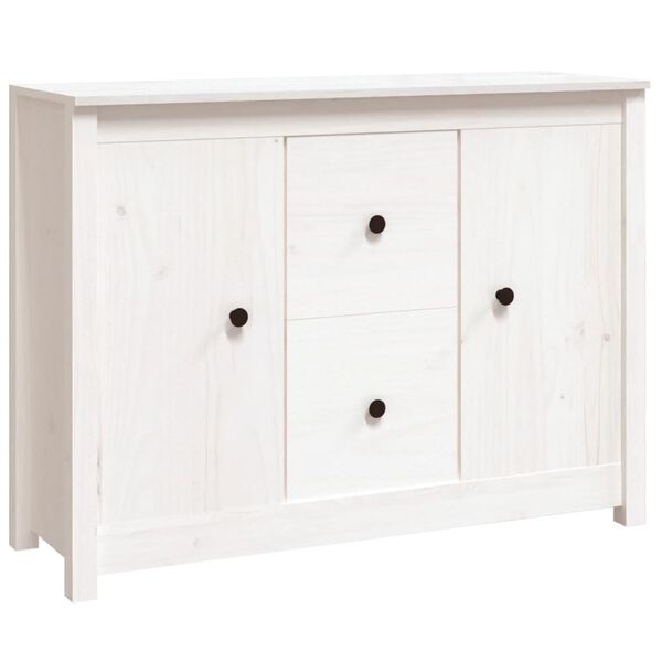 vidaXL Sideboard White 100x35x74 cm Solid Wood Pine
