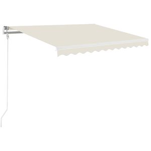 vidaXL Manual Retractable Awning with LED 350x250 cm Cream (313200+313167)