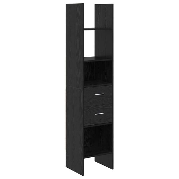 vidaXL Book Cabinet Black oak 40 x 35 x 180 cm Engineered wood