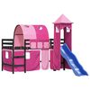 vidaXL Kids' Loft Bed with Tower without Mattress Pink 80x200 cm