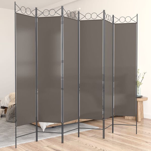 vidaXL 6-Panel Room Divider Anthracite 240x220 cm Fabric