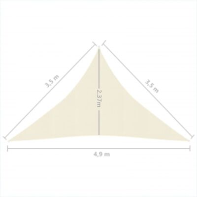 vidaXL Sunshade Sail 160 g/m² Cream 3.5x3.5x4.9 m HDPE
