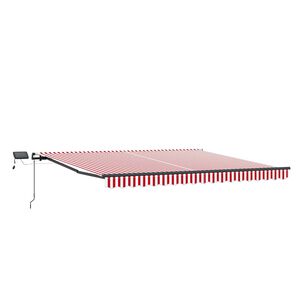 vidaXL Retractable Awning Red and White 450 x 350 cm