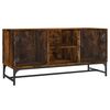 vidaXL TV Cabinet with Glass Doors Smoked Oak 102x37x50 cm