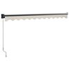 vidaXL Retractable Awning Cream 3.5x2.5 m Fabric and Aluminium