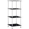 vidaXL 4-Tier Shelf Black 40x40x100 cm Tempered Glass