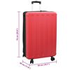 vidaXL Suitcase Folding with Lock Red 50 x 30 x 76 cm ABS Plastic
