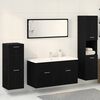 vidaXL Bathroom Furniture Set 4 pcs Black Oak Engineered Wood