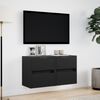 vidaXL TV Wall Cabinets with LED Lights 2 pcs Black 41x31x45 cm
