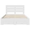 vidaXL Bed Frame with Drawer White 150 x 200 cm Engineered Wood