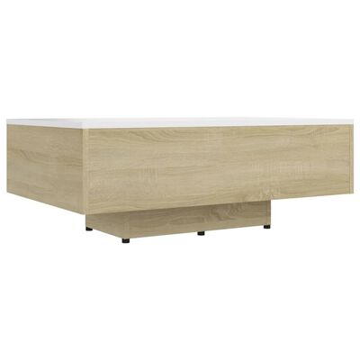 vidaXL Coffee Table White and Sonoma Oak 85x55x31 cm Engineered Wood