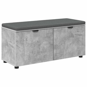 vidaXL Hall Bench with Cushion Concrete Grey 100 x 38 x 46 cm