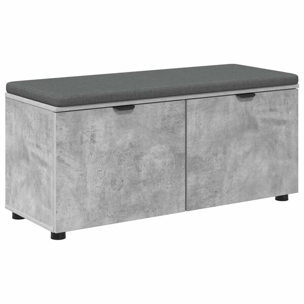 vidaXL Hall Bench with Cushion Concrete Grey 100 x 38 x 46 cm