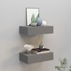 vidaXL Wall-mounted Drawer Shelves 2 pcs Grey 40x23.5x10cm MDF