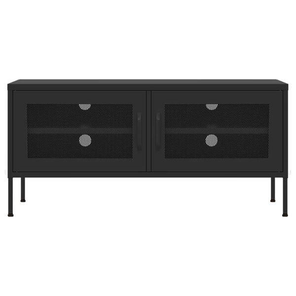 vidaXL TV Cabinet Black 105x35x50 cm Steel