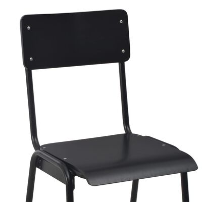 vidaXL Bar Chairs 2 pcs Black Solid Plywood Steel