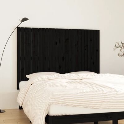 vidaXL Wall Headboard Black 159.5x3x110 cm Solid Wood Pine