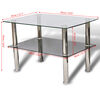 vidaXL Coffee Table Glass 2 Tiers