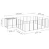 vidaXL Dog Kennel Silver 12.1 m&sup2; Steel