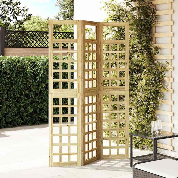 vidaXL Privacy Screen Folding Honey Brown 121 x 180 cm Solid Pine Wood