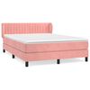 vidaXL Box Spring Bed with Mattress Pink 140x190 cm Velvet