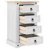 vidaXL Bedside Table with Drawer White 53 x 39 x 84 cm Solid Pine Wood
