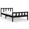 vidaXL Bed Frame without Mattress Black Solid Wood 90x200 cm
