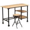 vidaXL Desk with Folding Stool Solid Mango Wood 115x50x76 cm