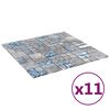 vidaXL Mosaic Tile 11 pcs Grey and Blue 50 x 50 cm Glass