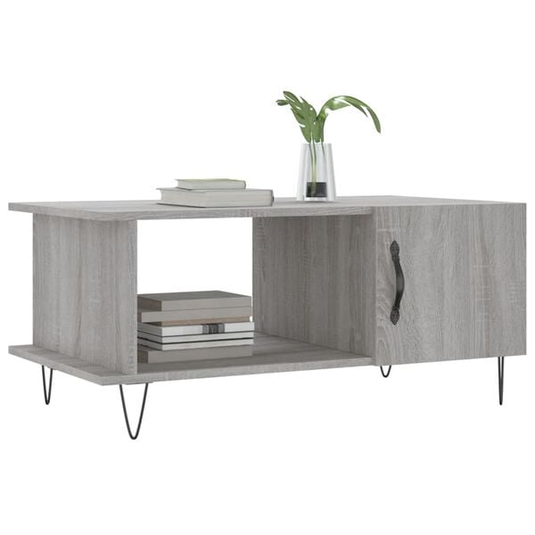 vidaXL Coffee Table Grey Sonoma 90x50x40 cm Engineered Wood