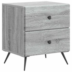 vidaXL Bedside Cabinet Grey Sonoma 43 x 34.5 x 47.5 cm Engineered Wood