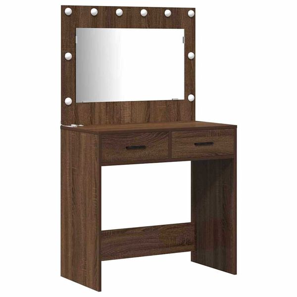 vidaXL Dressing Table 3 pcs Brown 40 x 41 x 135 cm Engineered wood