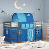 vidaXL Kids' Loft Bed with Tunnel without Mattress Blue 90x200cm