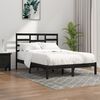 vidaXL Bed Frame without Mattress Black Solid Wood 140x190 cm