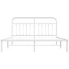 vidaXL Metal Bed Frame without Mattress with Headboard White 160x200cm