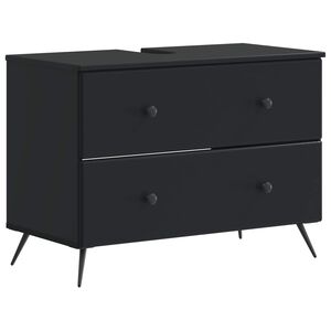 vidaXL Bathroom Sink Cabinet BREDA Black 82 x 41x 59 cm