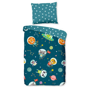 Good Morning Kids Duvet Cover SPACY 100x135 cm Petrol Blue