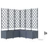vidaXL Garden Planter 5 pcs LiGht Grey 120 x 120 x 142 cm Plastic