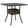 vidaXL Garden Table with Glass Top Brown 80x80x75 cm Poly Rattan