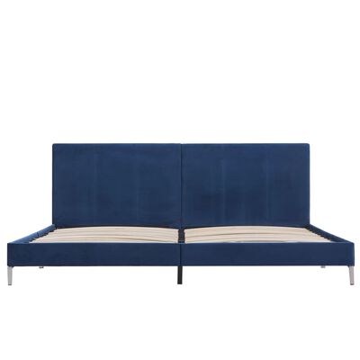 vidaXL Bed Frame Blue Fabric 180x200 cm Super King