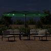 vidaXL Double-Head Garden Parasol with LEDs Green 449x265 cm