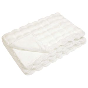 vidaXL Anti-Slip Faux Rabbit Fur Blanket Olite White 150 x 220 cm