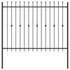 vidaXL Spike Fence Black 200 x 200 cm Powder-Coated Steel