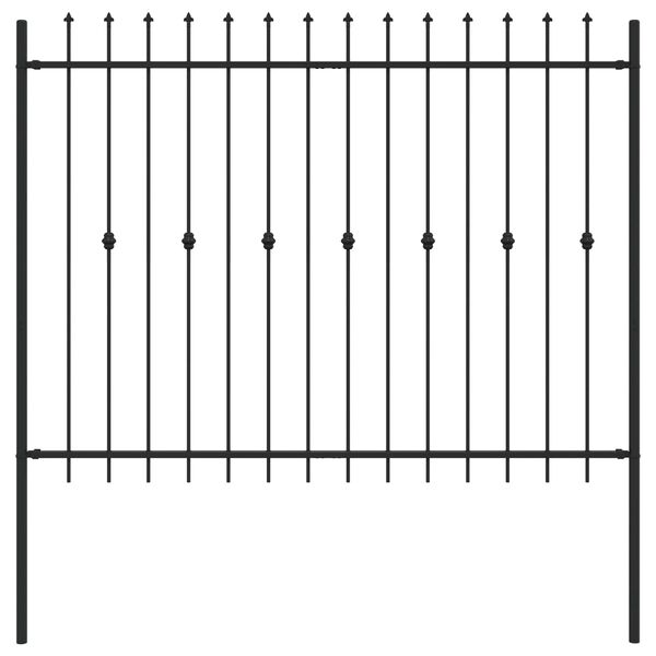 vidaXL Spike Fence Black 200 x 200 cm Powder-Coated Steel
