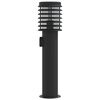 vidaXL Outdoor Floor Lamps with Outlet 3pcs Black 60 cm Stainless Steel