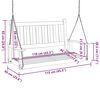vidaXL Garden Swing Bench with Metal Chains Black Solid Wood Fir