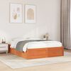 vidaXL Bed Frame without Mattress Wax Brown 140x190 cm Solid Wood Pine