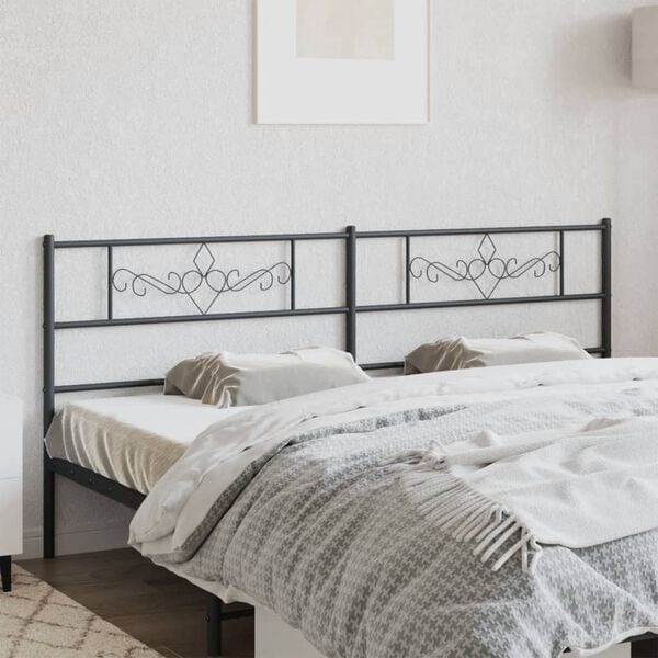vidaXL Metal Replace Headboard Black 180 cm