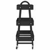 vidaXL Storage Trolley 3-Tier Black 42x41.5x77 cm Steel